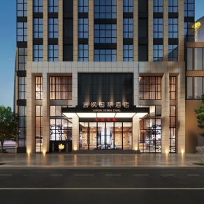 现代酒店外观3D模型下载